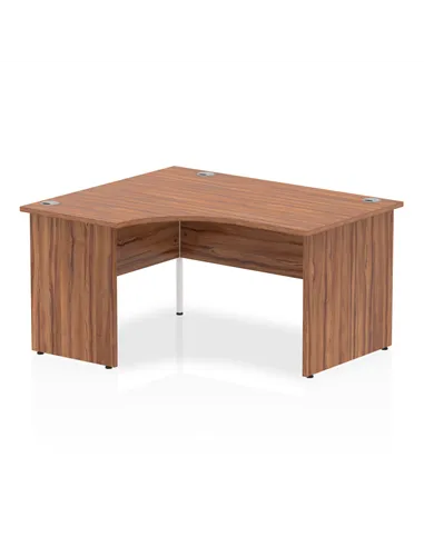 Dynamic Impulse 1400mm Left Crescent Office Desk Walnut Top Panel End Leg I003871