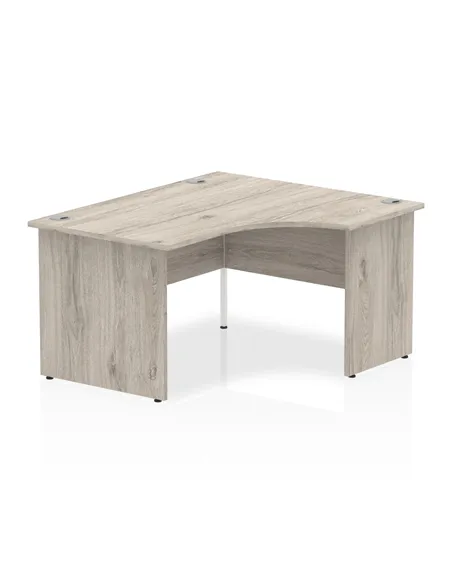 Dynamic Impulse 1400mm Right Crescent Office Desk Grey Oak Top Panel End Leg I003873
