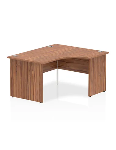 Dynamic Impulse 1400mm Right Crescent Office Desk Walnut Top Panel End Leg I003877