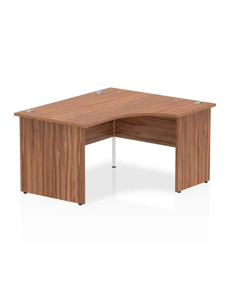 Dynamic Impulse 1400mm Right Crescent Office Desk Walnut Top Panel End Leg I003877