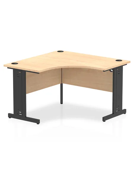 Dynamic Impulse 1200mm Corner Office Desk Maple Top Black Cable Managed Leg I004549