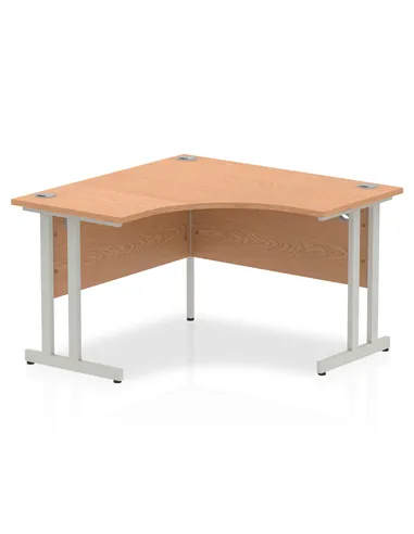 Dynamic Impulse 1200mm Corner Office Desk Oak Top Silver Cantilever Leg MI000819