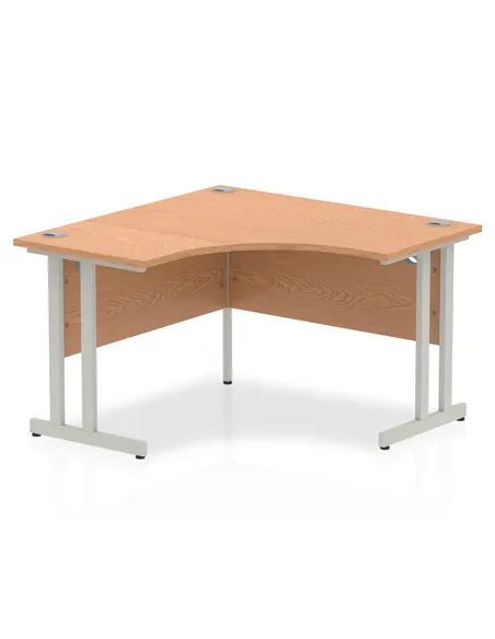 Dynamic Impulse 1200mm Corner Office Desk Oak Top Silver Cantilever Leg MI000819