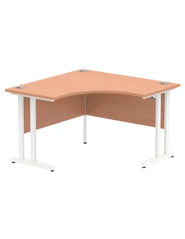 Dynamic Impulse 1200mm Corner Office Desk Beech Top White Cantilever Leg MI001872