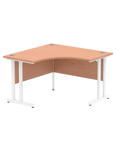 Dynamic Impulse 1200mm Corner Office Desk Beech Top White Cantilever Leg MI001872