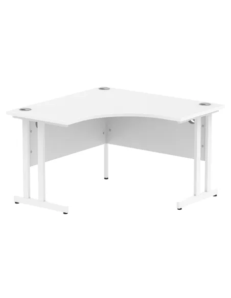 Dynamic Impulse 1200mm Corner Office Desk White Top White Cantilever Leg MI002389