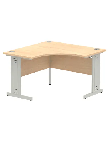 Dynamic Impulse 1200mm Corner Office Desk Maple Top Silver Cable Managed Leg MI002616