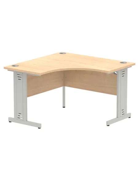 Dynamic Impulse 1200mm Corner Office Desk Maple Top Silver Cable Managed Leg MI002616
