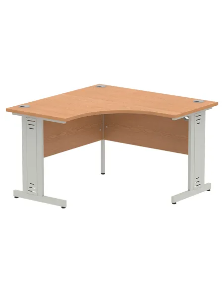 Dynamic Impulse 1200mm Corner Office Desk Oak Top Silver Cable Managed Leg MI002842