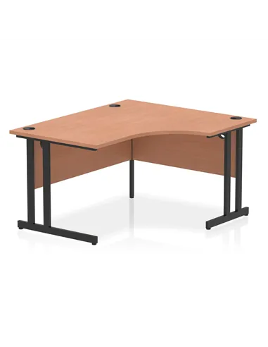 Dynamic Impulse 1400mm Right Crescent Desk Beech Top Black Cantilever Leg MI003201