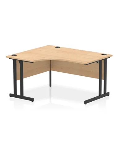 Dynamic Impulse 1400mm Left Crescent Desk Maple Top Black Cantilever Leg MI003227