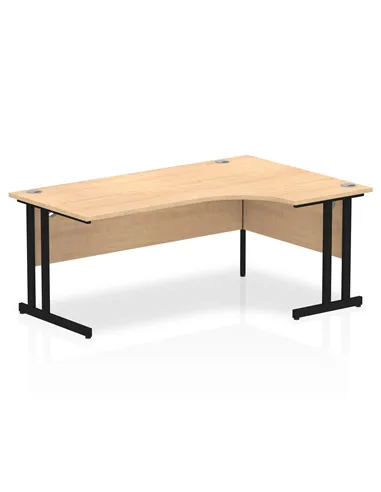 Dynamic Impulse 1800mm Right Crescent Desk Maple Top Black Cantilever Leg MI003249