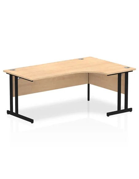 Dynamic Impulse 1800mm Right Crescent Desk Maple Top Black Cantilever Leg MI003249