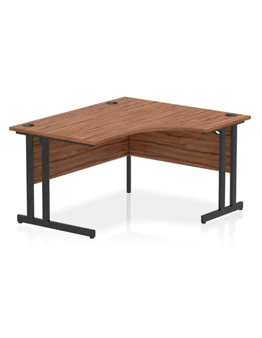 Dynamic Impulse 1400mm Right Crescent Desk Walnut Top Black Cantilever Leg MI003261