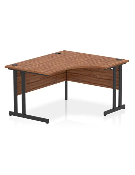 Dynamic Impulse 1400mm Right Crescent Desk Walnut Top Black Cantilever Leg MI003261