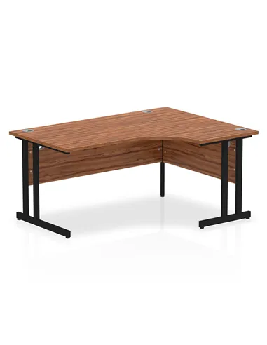 Dynamic Impulse 1600mm Right Crescent Desk Walnut Top Black Cantilever Leg MI003270