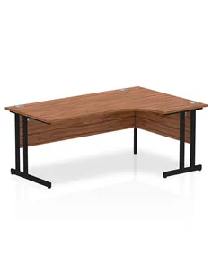 Dynamic Impulse 1800mm Right Crescent Desk Walnut Top Black Cantilever Leg MI003279