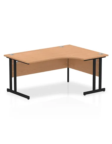 Dynamic Impulse 1600mm Right Crescent Desk Oak Top Black Cantilever Leg MI003300