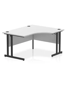 Dynamic Impulse 1400mm Right Crescent Desk White Top Black Cantilever Leg MI003321