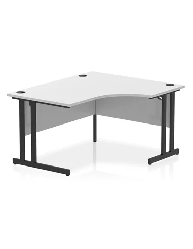 Dynamic Impulse 1400mm Right Crescent Desk White Top Black Cantilever Leg MI003321