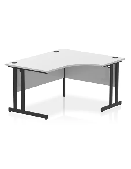 Dynamic Impulse 1400mm Right Crescent Desk White Top Black Cantilever Leg MI003321