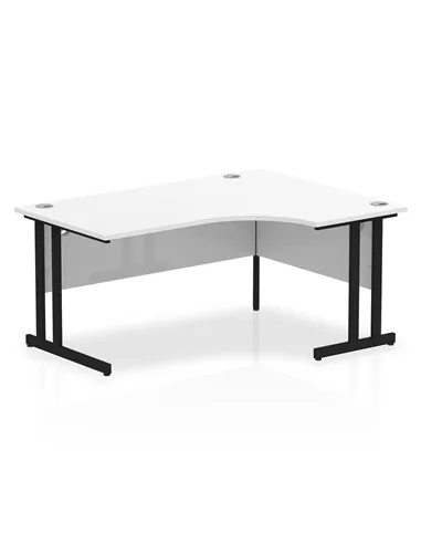 Dynamic Impulse 1600mm Right Crescent Desk White Top Black Cantilever Leg MI003330
