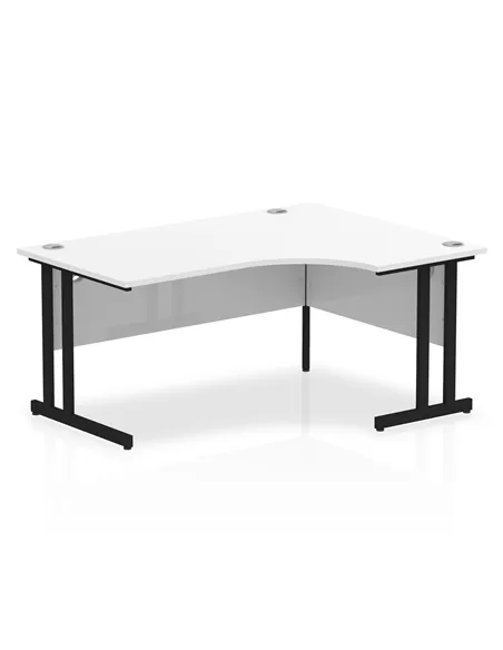 Dynamic Impulse 1600mm Right Crescent Desk White Top Black Cantilever Leg MI003330