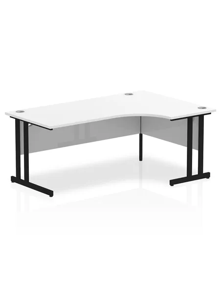 Dynamic Impulse 1800mm Right Crescent Desk White Top Black Cantilever Leg MI003339