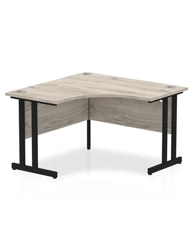 Dynamic Impulse 1200mm Corner Desk Grey Oak Top Black Cantilever Leg MI003342