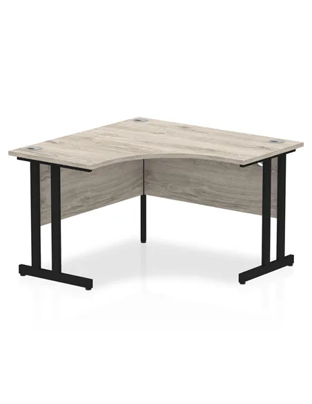 Dynamic Impulse 1200mm Corner Desk Grey Oak Top Black Cantilever Leg MI003342