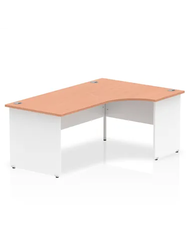 Dynamic Impulse 1800mm Right Crescent Office Desk Beech Top White Panel End Leg TT000045