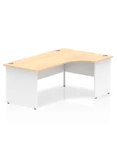 Dynamic Impulse 1800mm Right Crescent Office Desk Maple Top White Panel End Leg TT000116