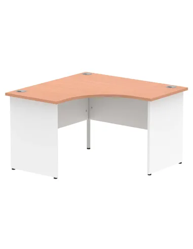 Dynamic Impulse 1200mm Corner Office Desk Beech Top White Panel End Leg TT000127