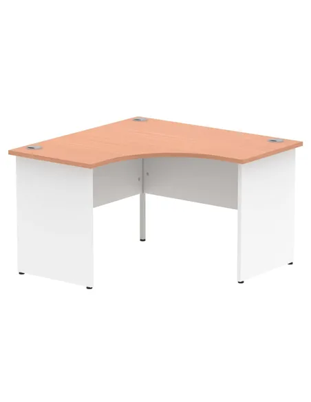 Dynamic Impulse 1200mm Corner Office Desk Beech Top White Panel End Leg TT000127
