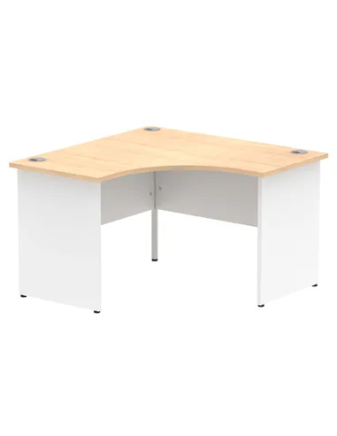 Dynamic Impulse 1200mm Corner Office Desk Maple Top White Panel End Leg TT000128