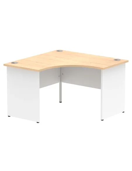 Dynamic Impulse 1200mm Corner Office Desk Maple Top White Panel End Leg TT000128