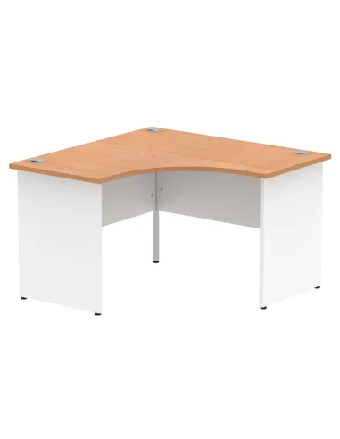 Dynamic Impulse 1200mm Corner Office Desk Oak Top White Panel End Leg TT000129