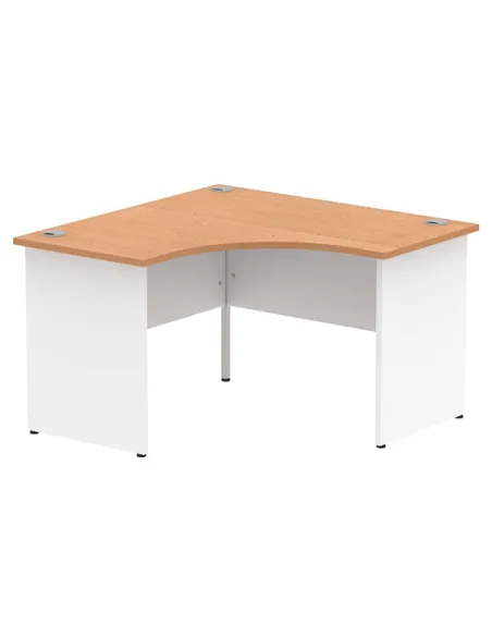 Dynamic Impulse 1200mm Corner Office Desk Oak Top White Panel End Leg TT000129
