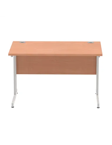 Dynamic Impulse 1200 x 800mm Straight Office Desk Beech Top Silver Cantilever Leg I000283