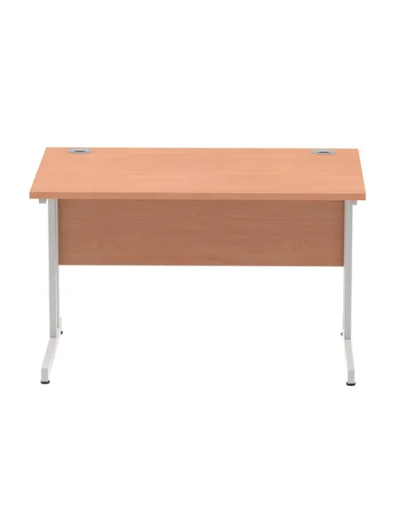 Dynamic Impulse 1200 x 800mm Straight Office Desk Beech Top Silver Cantilever Leg I000283