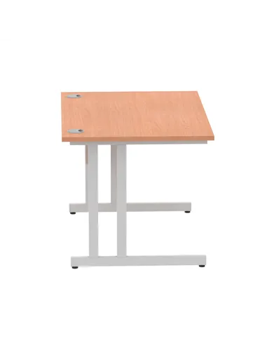 Dynamic Impulse 1200 x 800mm Straight Office Desk Beech Top Silver Cantilever Leg I000283
