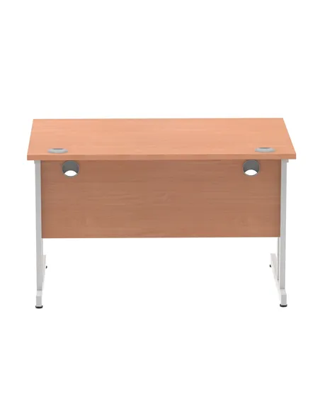 Dynamic Impulse 1200 x 800mm Straight Office Desk Beech Top Silver Cantilever Leg I000283