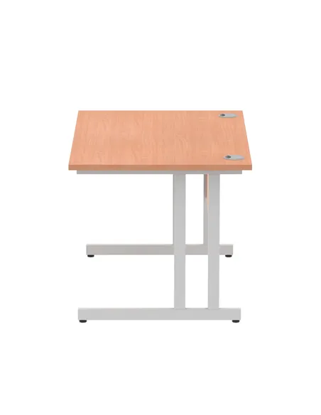 Dynamic Impulse 1200 x 800mm Straight Office Desk Beech Top Silver Cantilever Leg I000283
