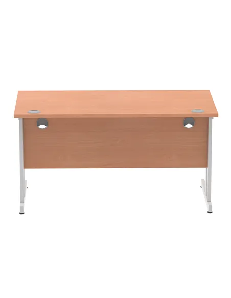 Dynamic Impulse 1400 x 800mm Straight Office Desk Beech Top Silver Cantilever Leg I000284