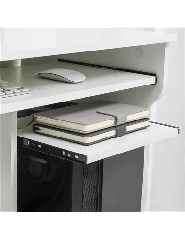 HOMCOM Multi-Storage Compact Work Desk, with Wheels - White