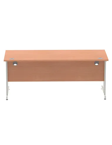 Dynamic Impulse 1800 x 800mm Straight Office Desk Beech Top Silver Cantilever Leg I000286