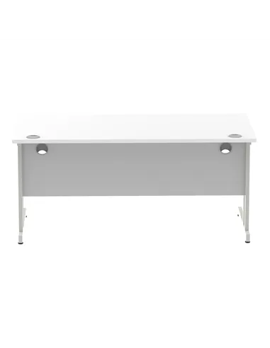 Dynamic Impulse 1600 x 800mm Straight Office Desk White Top Silver Cantilever Leg I000307