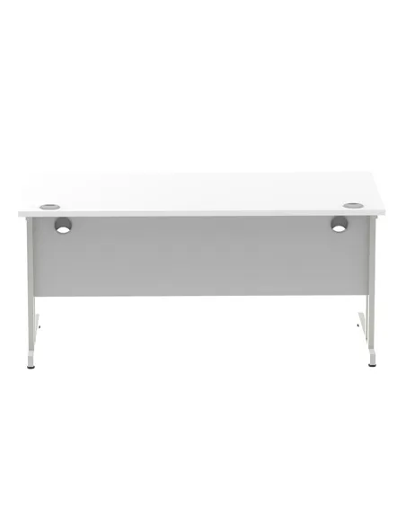 Dynamic Impulse 1600 x 800mm Straight Office Desk White Top Silver Cantilever Leg I000307