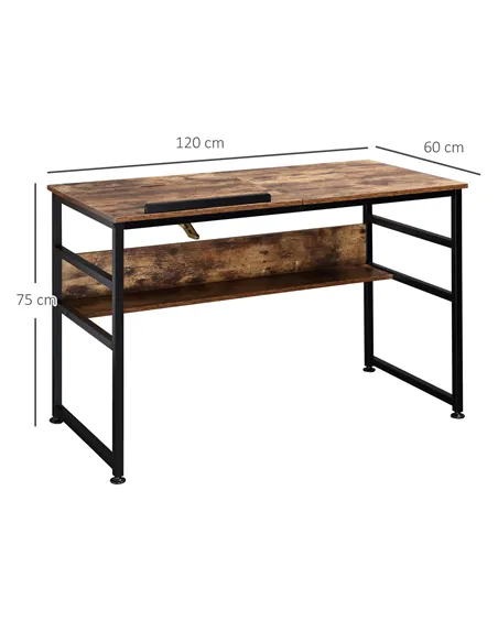 HOMCOM Adjustable Drafting Table Art Desk Drawing Table, Craft Desk Workstation for Painting, Multifunctional Writing Desk w/ 15