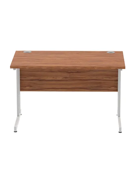 Dynamic Impulse 1200 x 800mm Straight Office Desk Walnut Top Silver Cantilever Leg I000327